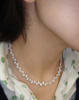 Zigzag Pearl Necklace - modelled