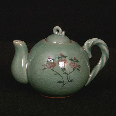 Inlaid Peony Teapot