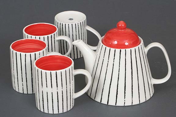 Red Modo Teapot Set