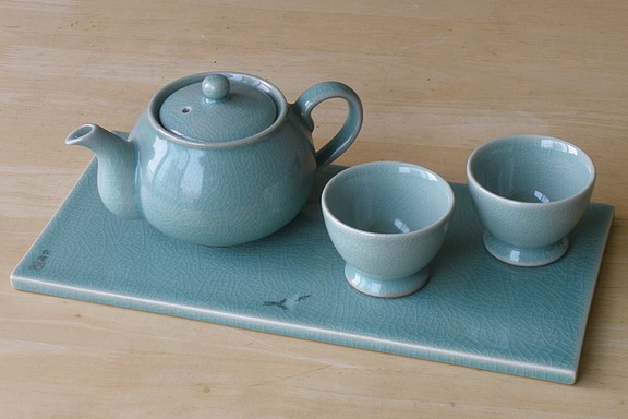 Western Teapot Serving Tile Set
