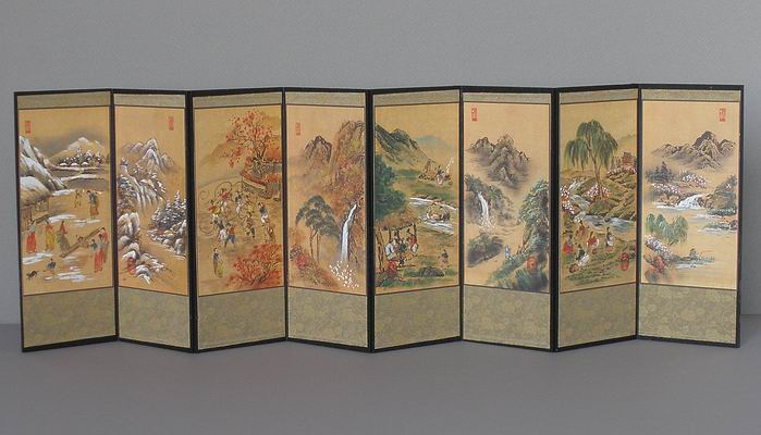 Genre Paintings Folding Screen