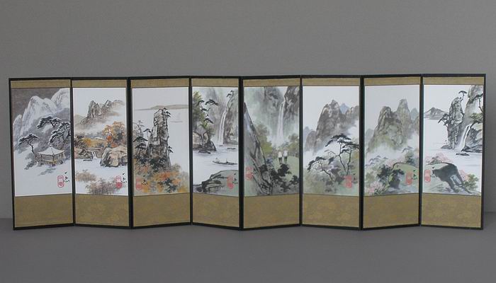 Landscape Paintings Folding Screen, Korean Landscape Art